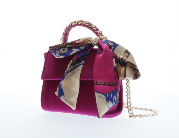 B9559Fuchsia-DefaultTitle Raw 7 by Doe A Dear Top handle velvet handbag - Fuchsia