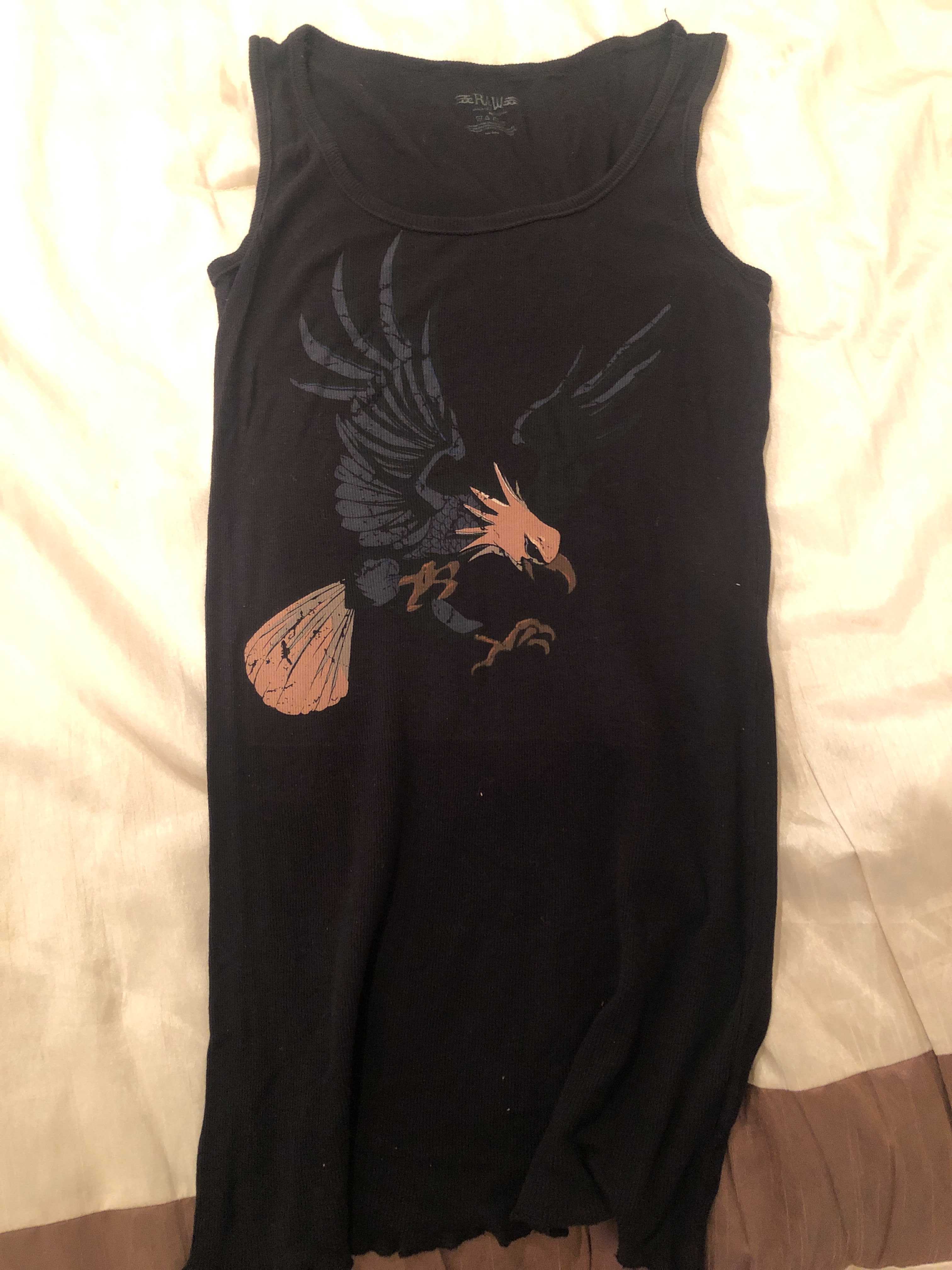 EagleTankTop Raw 7 Black Eagle Ride Free Tank Top 100% Cotton Size M