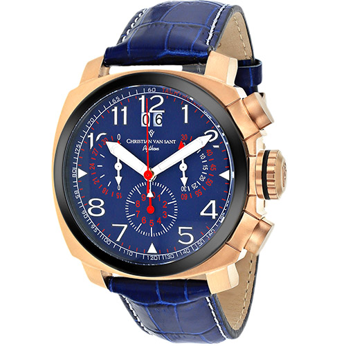 CV3AU5 Christian Van Sant Grand Python Rose Gold Blue Dial Blue Strap