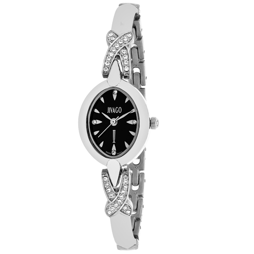 JV3610 Jivago Womens Via Silver Band Black Dial