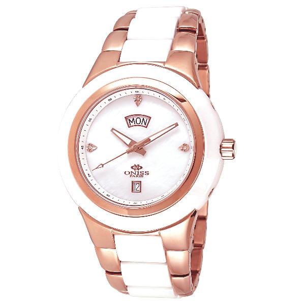 Oniss Diamond Rose Tone and Ceramic White Mother of Pear, Price: $259