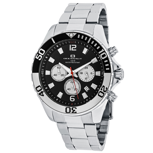 OC2524 Oceanaut Mens Sevilla Silver Band Black Dial