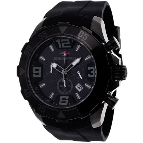 SP1122 Seapro Mens Diver Black Band Black Dial