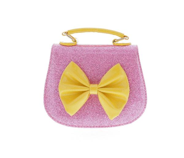 Raw 7 by Doe A Dear Patent Horse Shoe Large Bow with Top Handle Bag, Price: $38