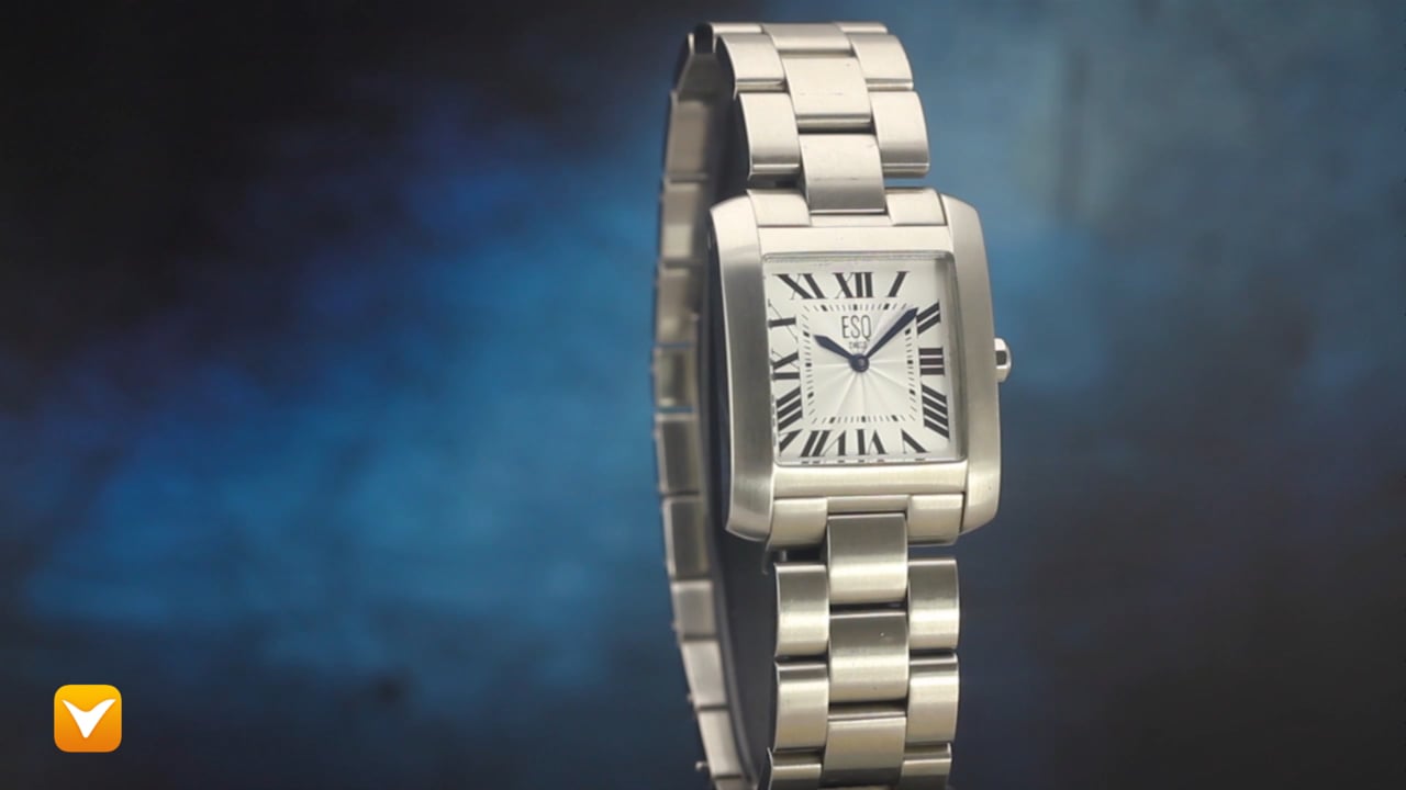 Sold out ESQ by Movado 07100717 ESQ by Movado Stainless Steel White Dial Tank Watch