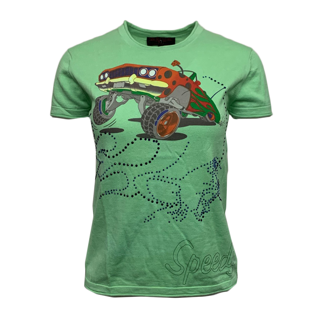 RAW 7 CT96-SPEEDY-LTGRN Raw7 Looney Tunes Women's T-Shirt Speedy Gonzalez - Green