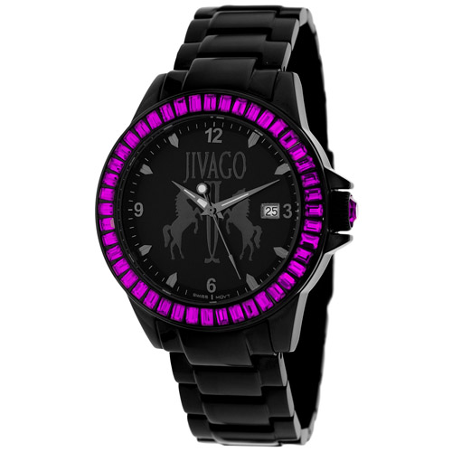 JV4212 Jivago Womens Folie Black Band Black Dial