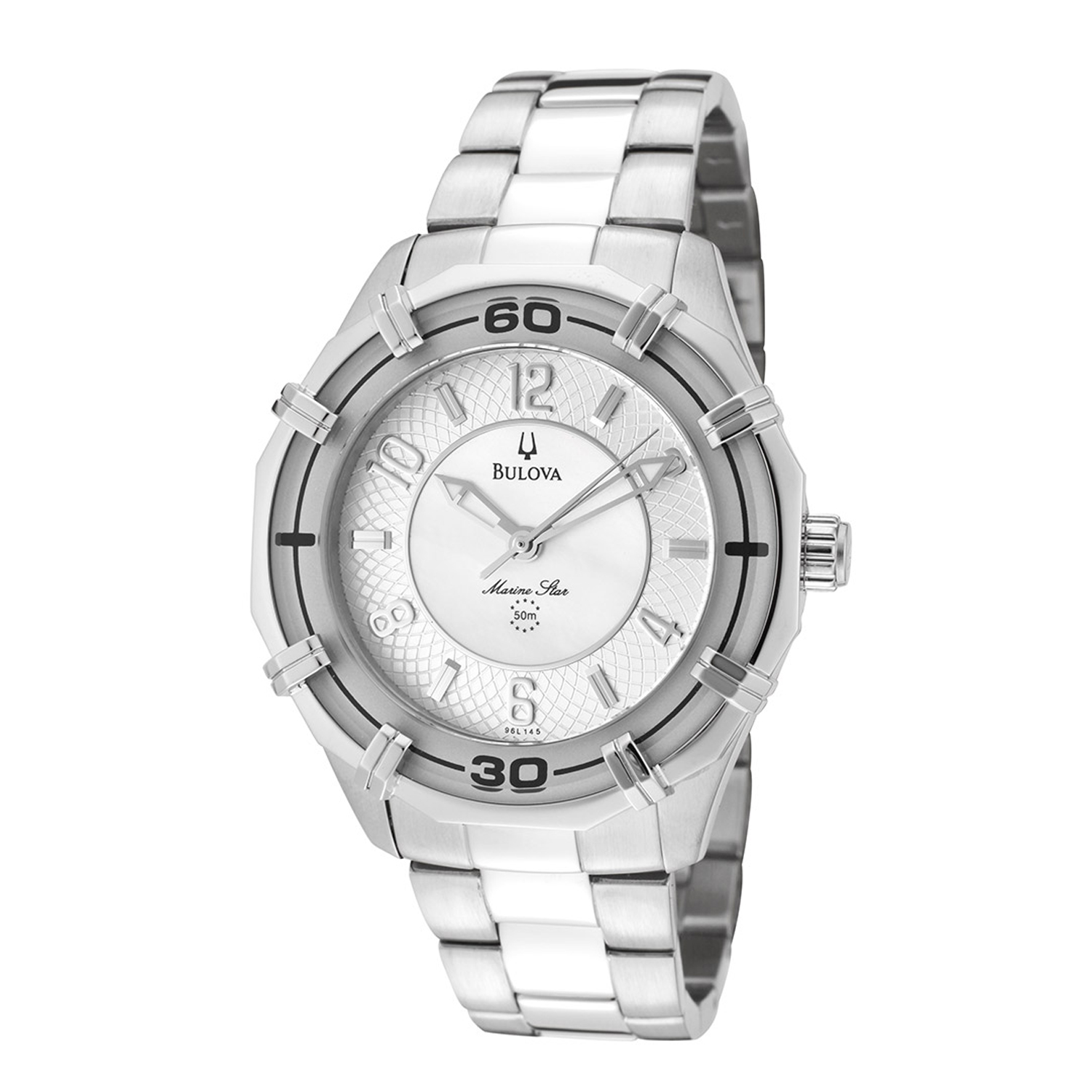 Bulova 96L145 Bulova Ladies Marine Star Stainless Steel White Mother of Pearl