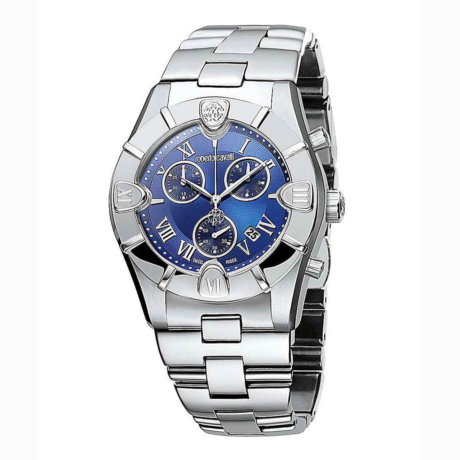 R7253616035 Roberto Cavalli Diamond Time Swiss Made Chronograph Blue Dial