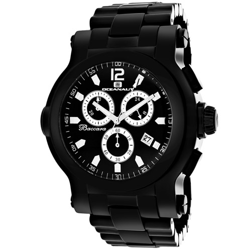 OC0828 Oceanaut Mens Baccara XL Black Band Black Dial