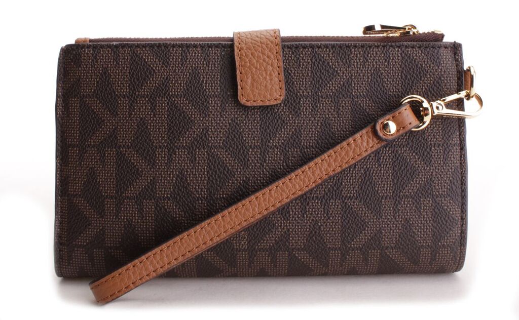 Sold out 35F7GTVW9BBRNACORN Michael Kors 35F7GTVW9B BRNACORN Handbags JET SET TRAVEL DOUBLE ZIP WRISTLET MSRP 138 Buy It Now 85