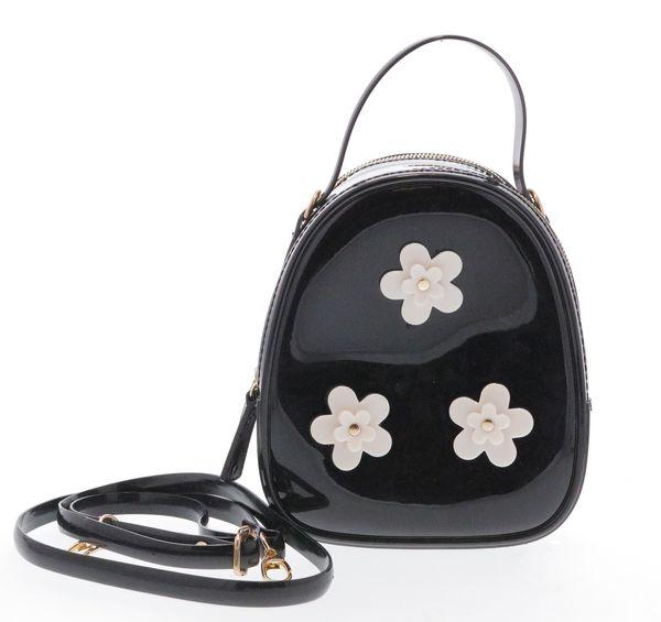 3926BlackOS-DefaultTitle Raw 7 by Doe A Dear Jelly Purse with Flower - Black