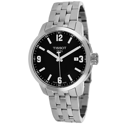 T0554101105700 Tissot Mens PRC 200 T0554101105700 Silver Band Black Dial