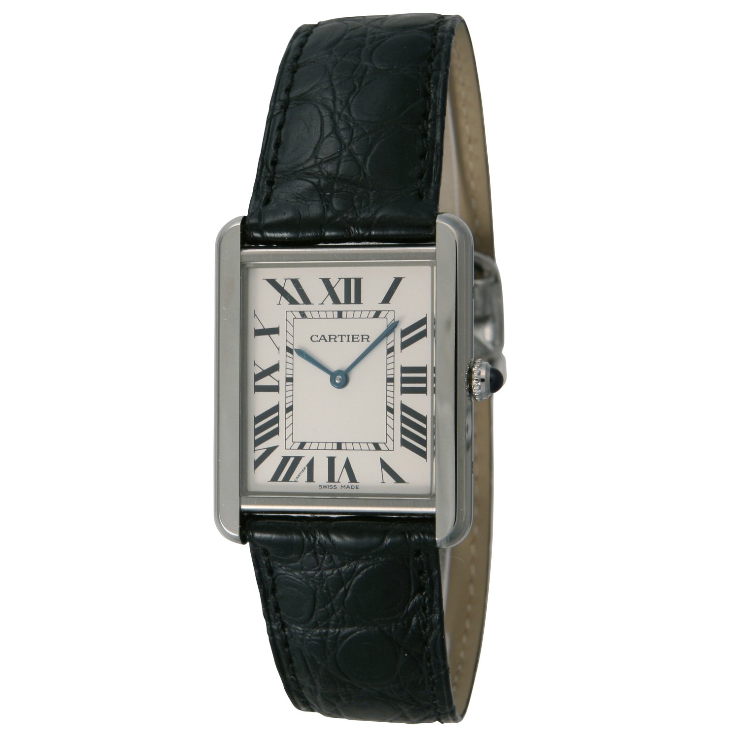 Cartier B00385XAHY B00385XAHY To US $2299, UK £2249 Cartier Men's Tank Solo Black Leather Band Steel Case Quartz Silver-Tone Dial Analog Watch W5200003