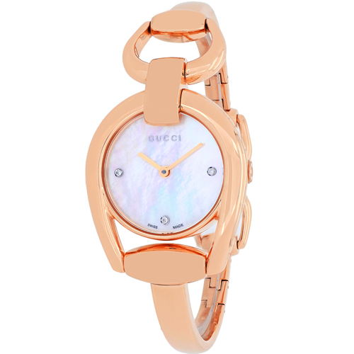 YA139508 Gucci Womens Horsebit YA139508 Rose gold Band White MOP Dial