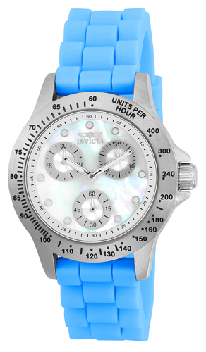 21970 Invicta Womens Speedway  Light Blue Band White Dial