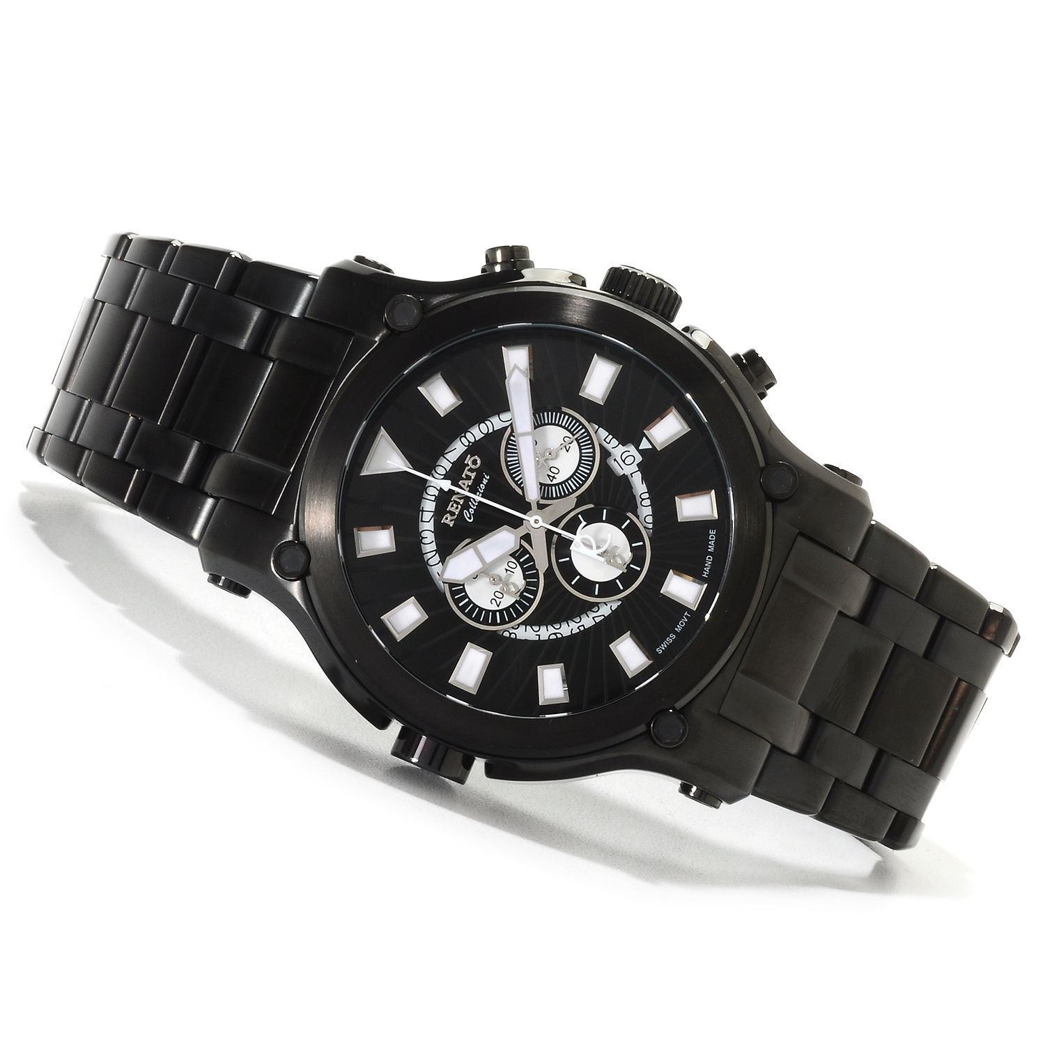 Renato 50CB-A-50CB-5040D Renato Robusto 50 Swiss Chronograph All Black