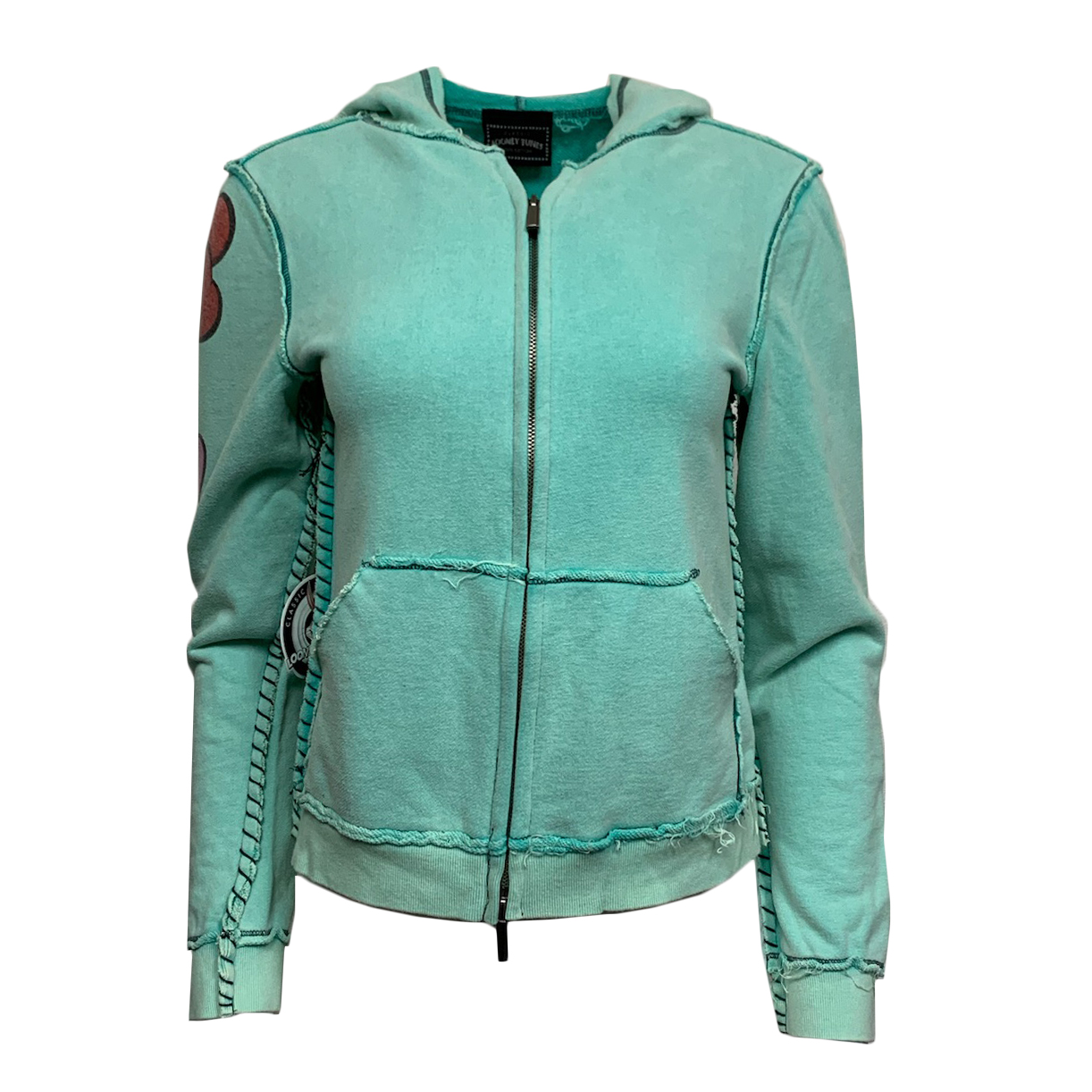 Looney Tunes PTS104-SYLV-LAGOON Classic Looney Tunes Zip-Hoodie Sylvester and Tweety - Lagoon