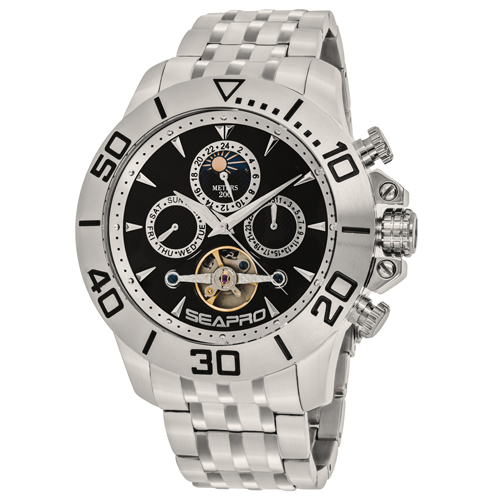SP5130 Seapro Mens Montecillo Silver Band Black Dial