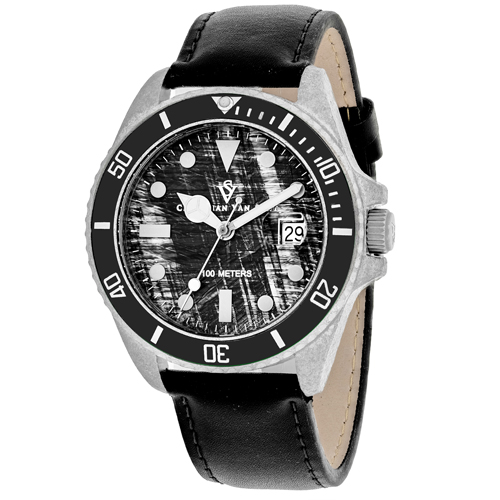 CV5100LB Christian Van Sant Mens Montego Vintage Black Band Black Dial