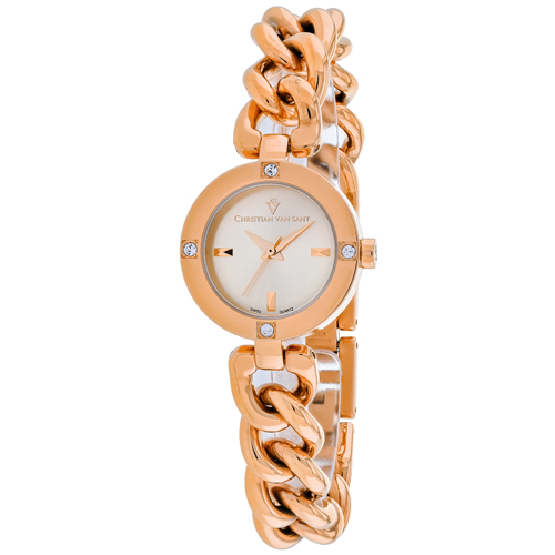 CV0213 Christian Van Sant Womens Sultry Rose gold Band Silver Dial