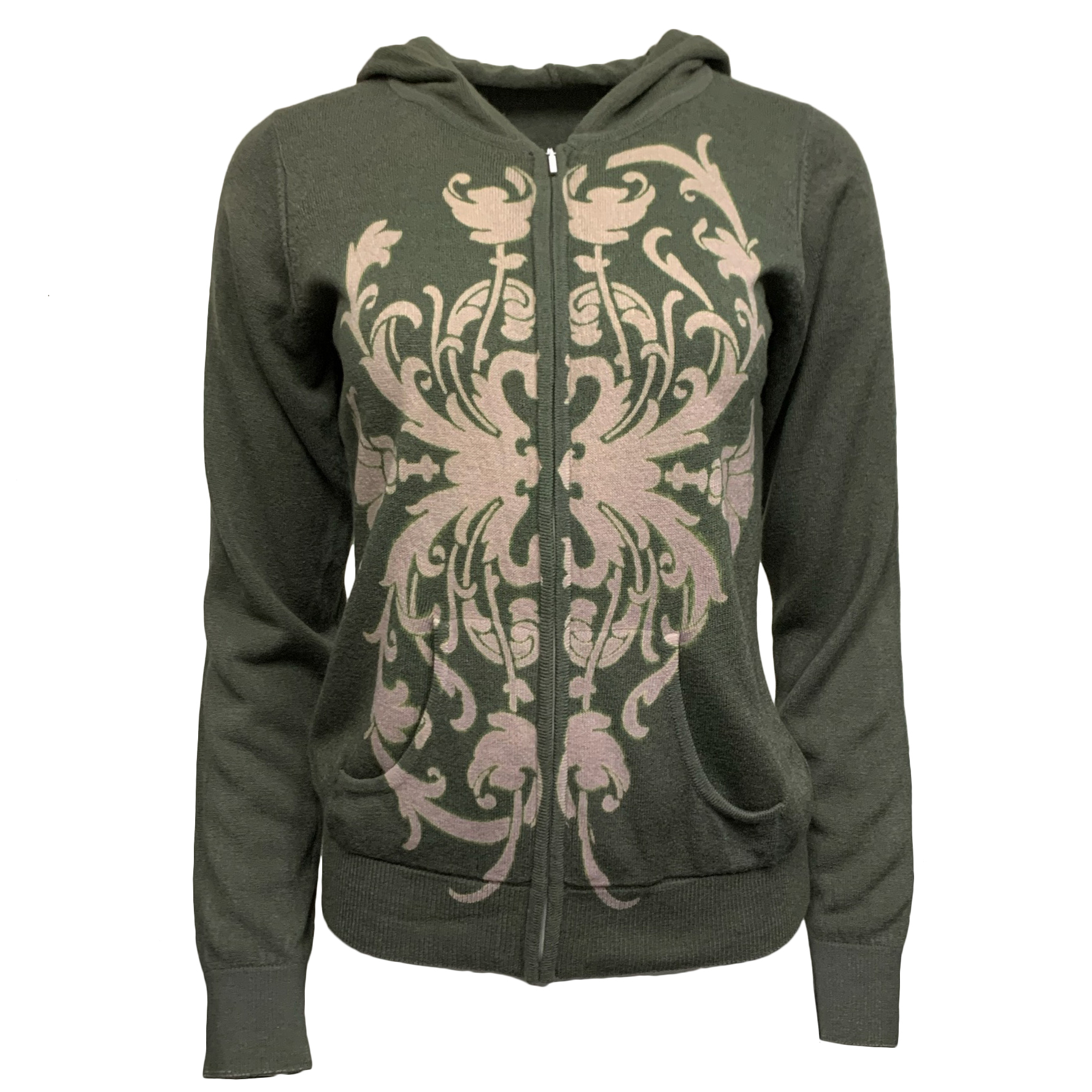 Till The End T08I02B-DAGGER-GRN Till The End By Raw7 Women's Acrylic Zip Hoodie Dagger - Green
