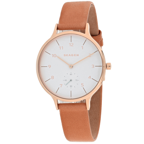 SKW2405 Skagen Womens Anita Brown Band White Dial