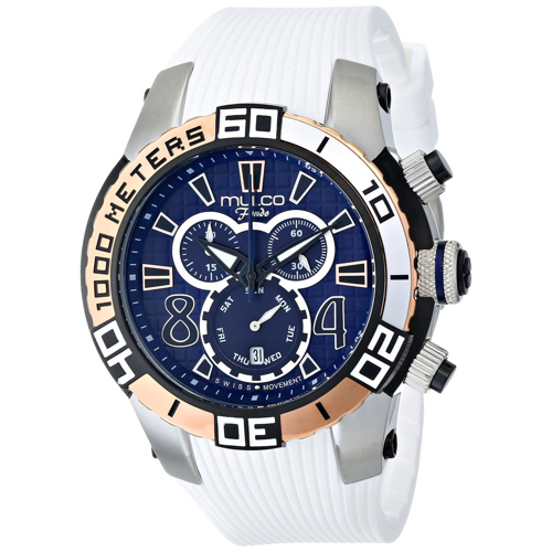 MW1-74197-014 Mulco Mens Fondo wheel White Band Blue Dial