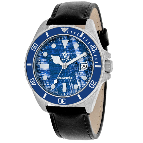 CV5103LB Christian Van Sant Mens Montego Vintage Black Band Blue Dial