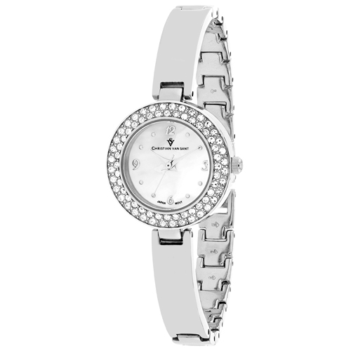 CV8610 Christian Van Sant Womens Palisades Silver Band White MOP Dial