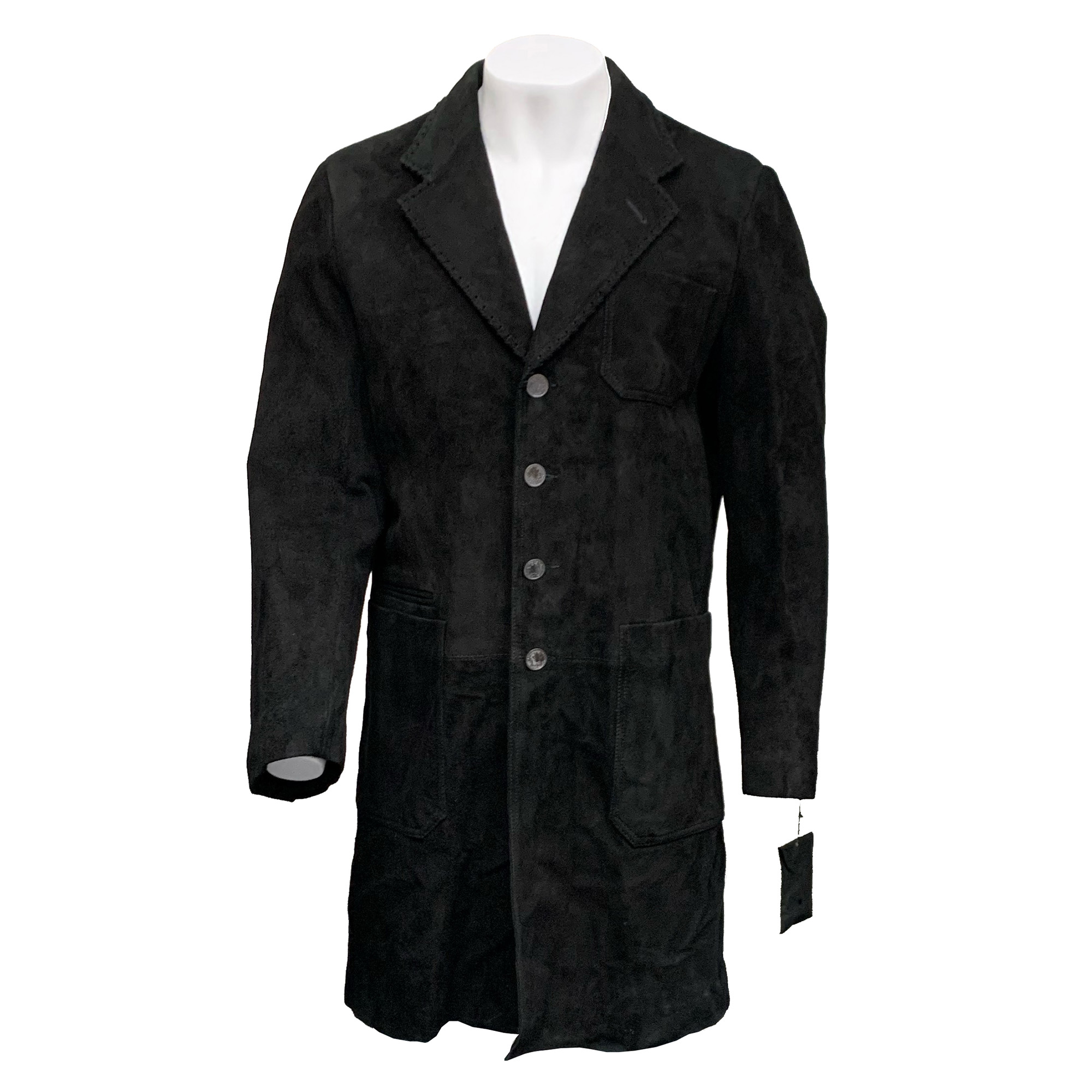 RAW 7 A7WJ001-BLK-SUEDE Asylum by Raw7 Men's Suede Coat
