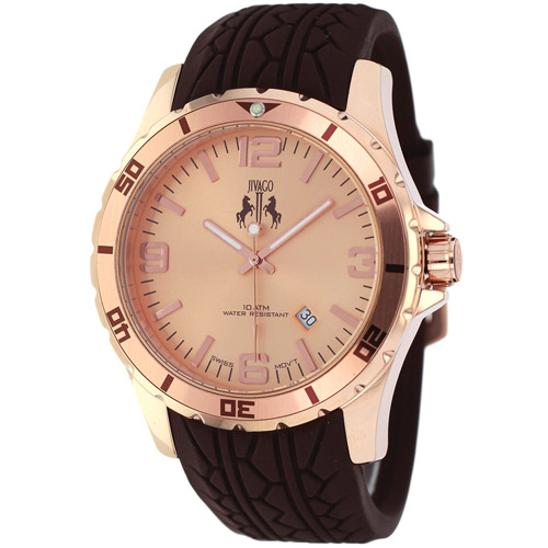 JV0112 Jivago Mens Ultimate Brown Band Rose gold tone Dial