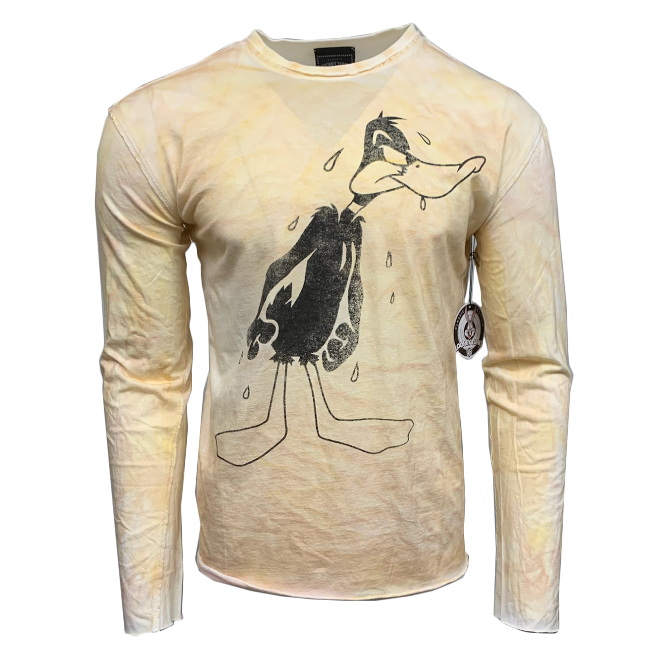 Looney Tunes PTS102-DAFFYD Classic Looney Tunes Long Sleeve T-Shirt Daffy Duck - Distressed