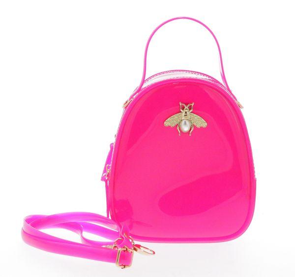 Raw 7 by Doe A Dear Jelly purse with Bee Pin - Fuchsia, Price: $58