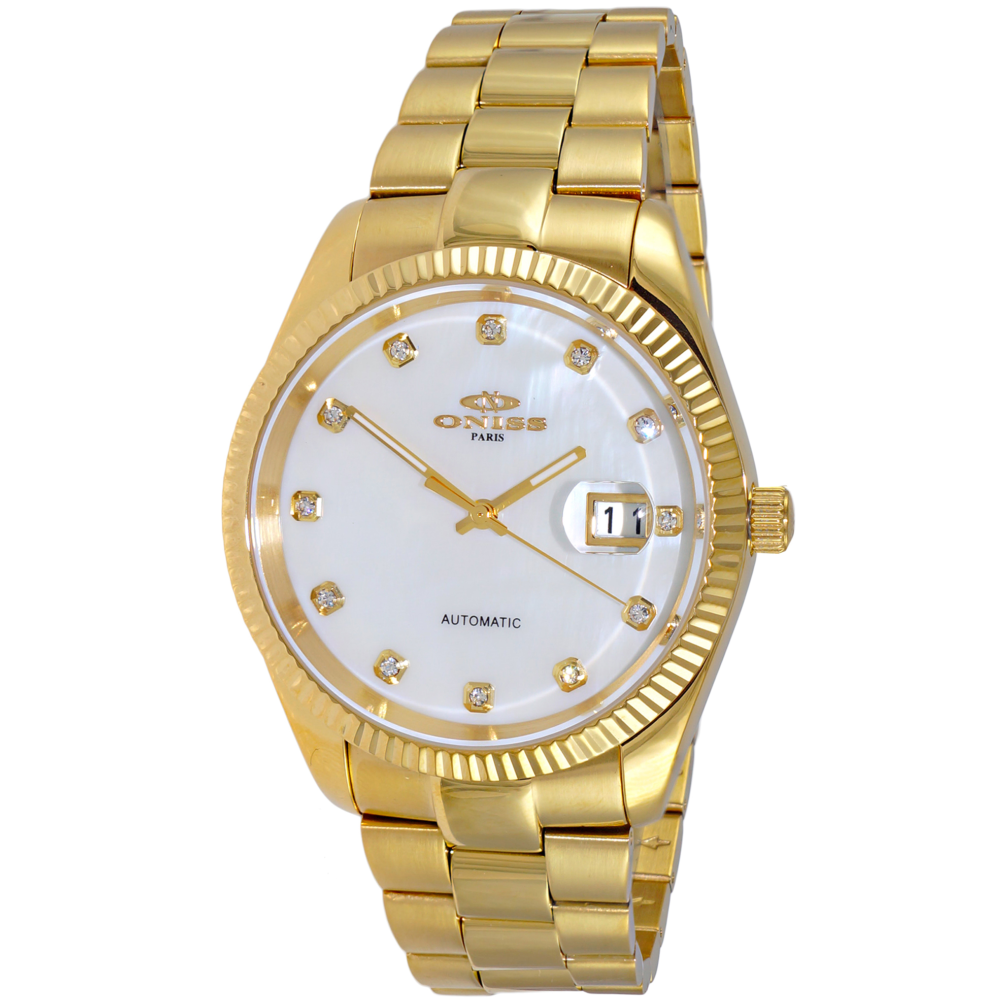 Oniss ON3885-MGWT Oniss RX Automatic White Mother of Pearl Gold Tone Glassback