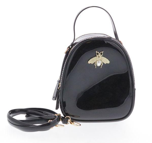 3930BlackGlitter-DefaultTitle Raw 7 by Doe A Dear Jelly purse with Bee Pin - Black