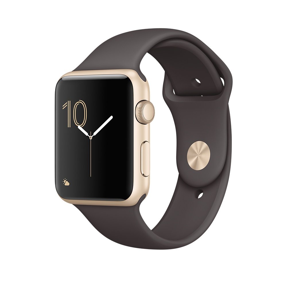 B01MAYTHVR-UK B01ND1CGXT-US B01ND1CGXT Apple 42 mm Series 1 Smart Watch with Cocoa Sport Band - Gold