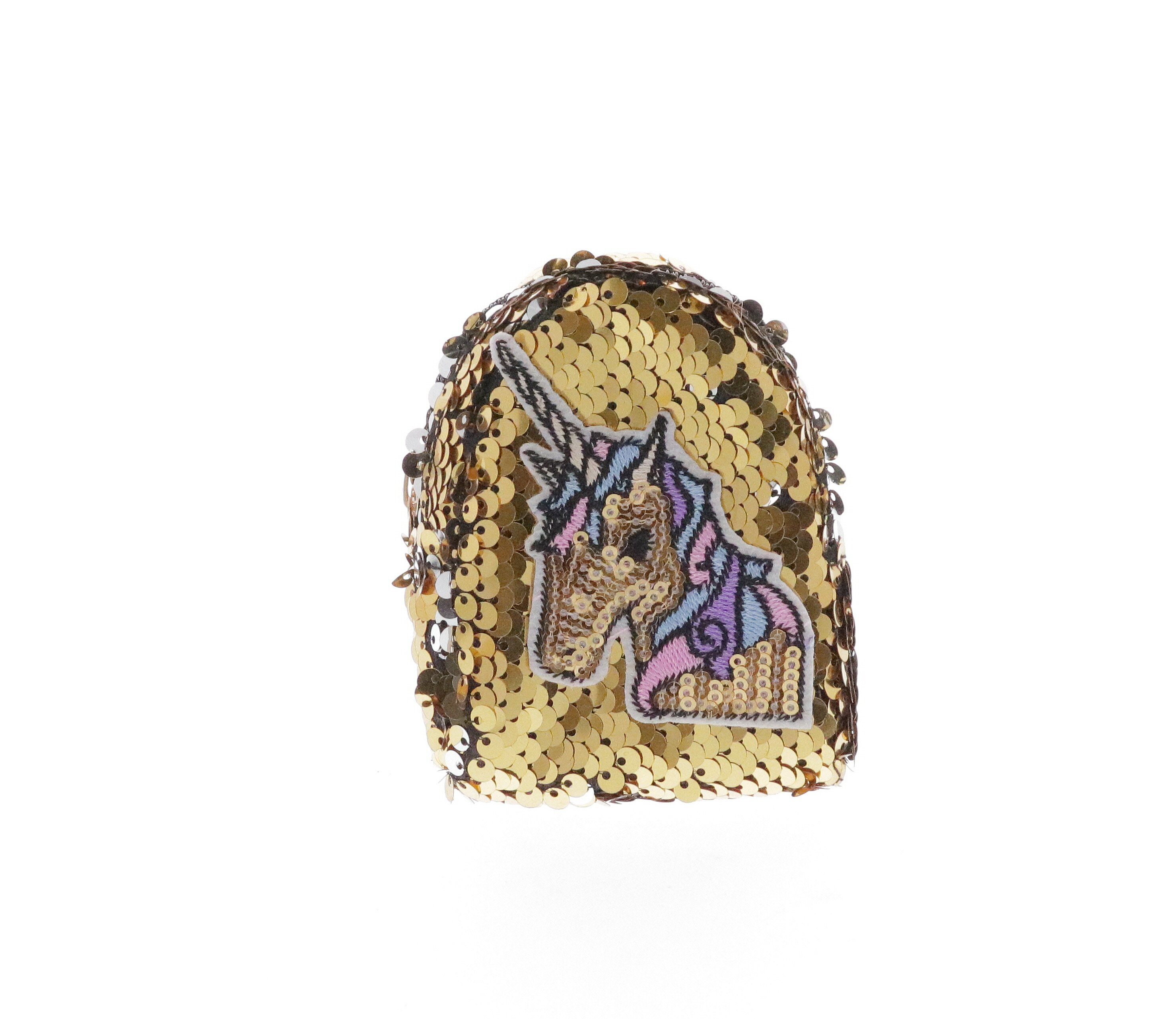 6664-R-Red Raw 7 by Doe A Dear Sequinned Unicorn Coin Purse Key Chain