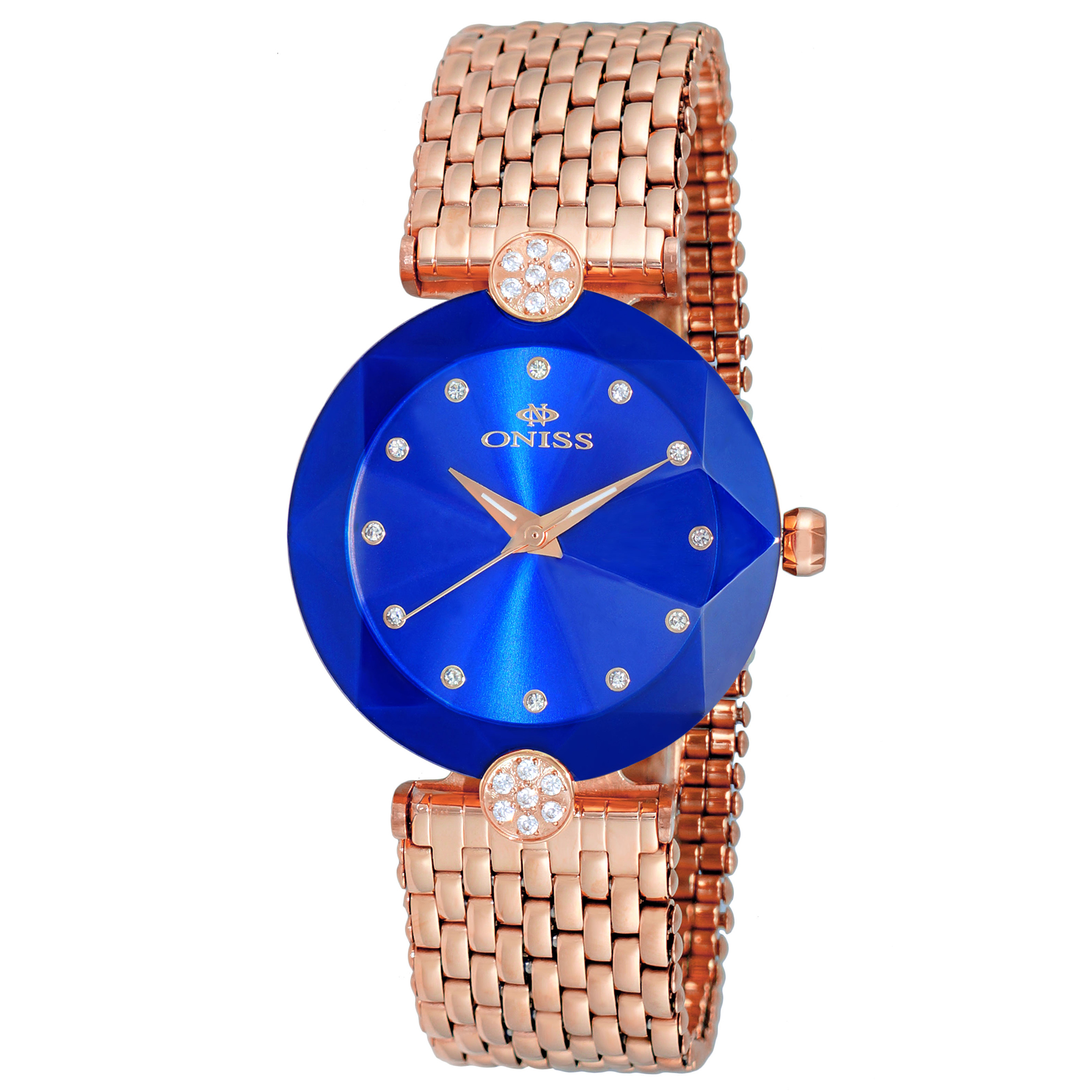 Oniss ON8777-LRGBU Oniss Milan Facetta Rose Gold Blue Dial