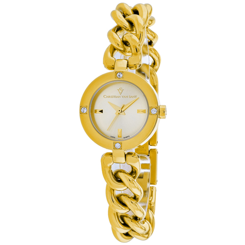 CV0214 Christian Van Sant Womens Sultry Gold Band Silver Dial