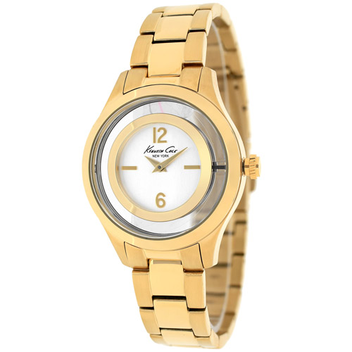10026946 Kenneth Cole Womens Classic Gold tone Band Silver Dial