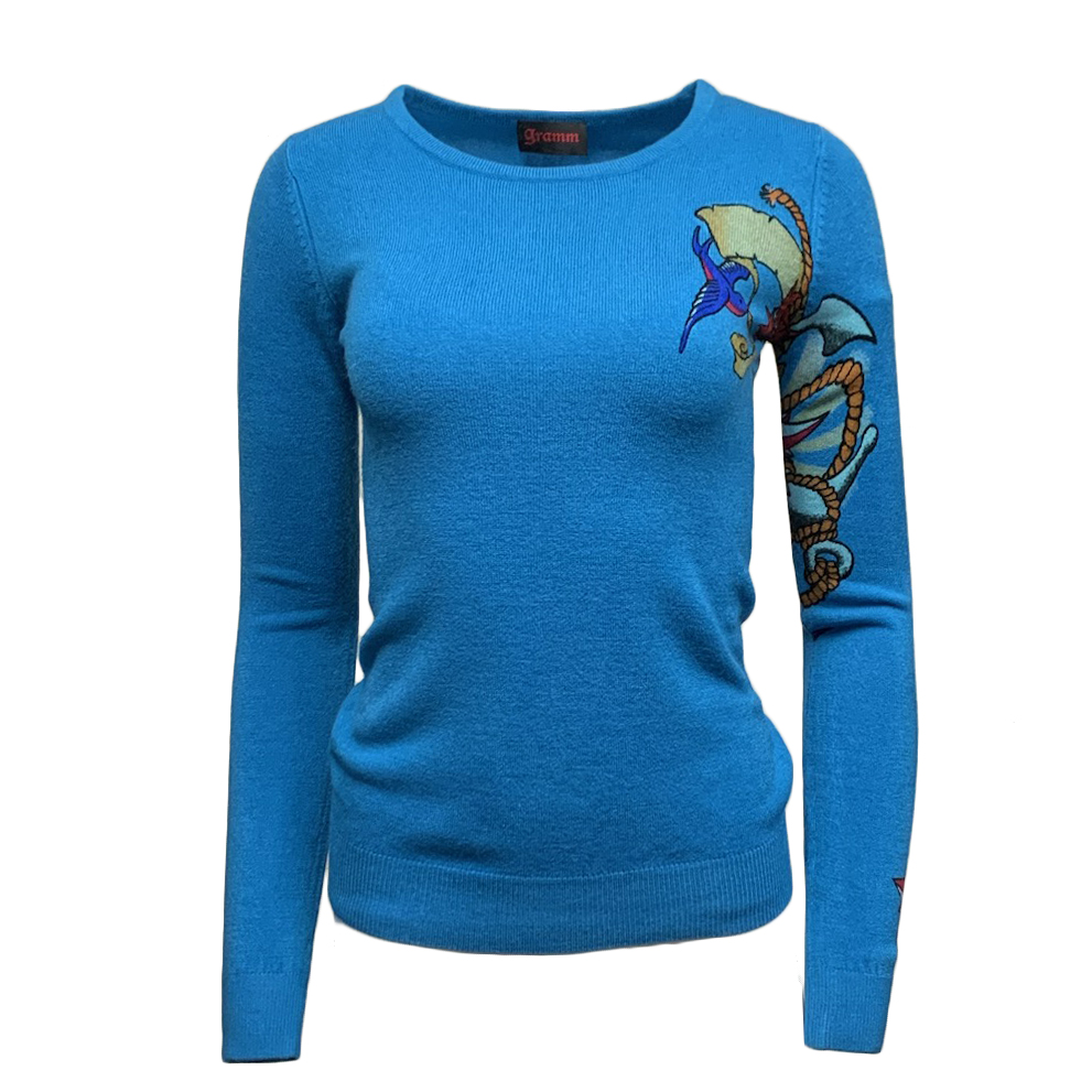 RAW 7 G7KT66-ANCHOR-BLUE Gramm Women's Sweater Anchor - Blue