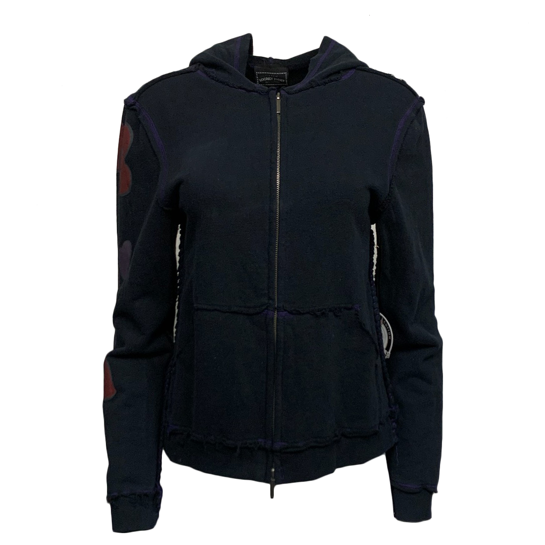 Looney Tunes PTS104-SYLV-BLK Classic Looney Tunes Zip-Hoodie Sylvester and Tweety - Black