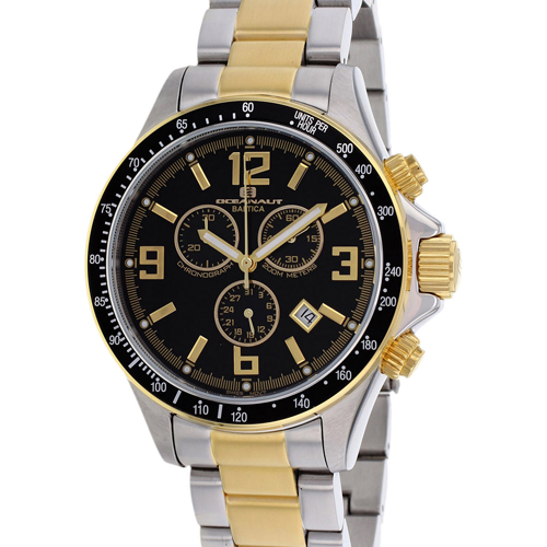 OC3325 Oceanaut Mens Baltica Two-tone Silver Gold Band Black Dial