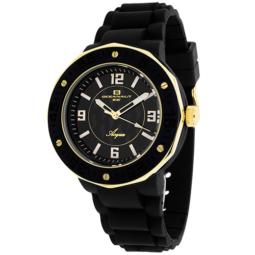 OC0214 Oceanaut Womens Acqua Black Band Black Dial