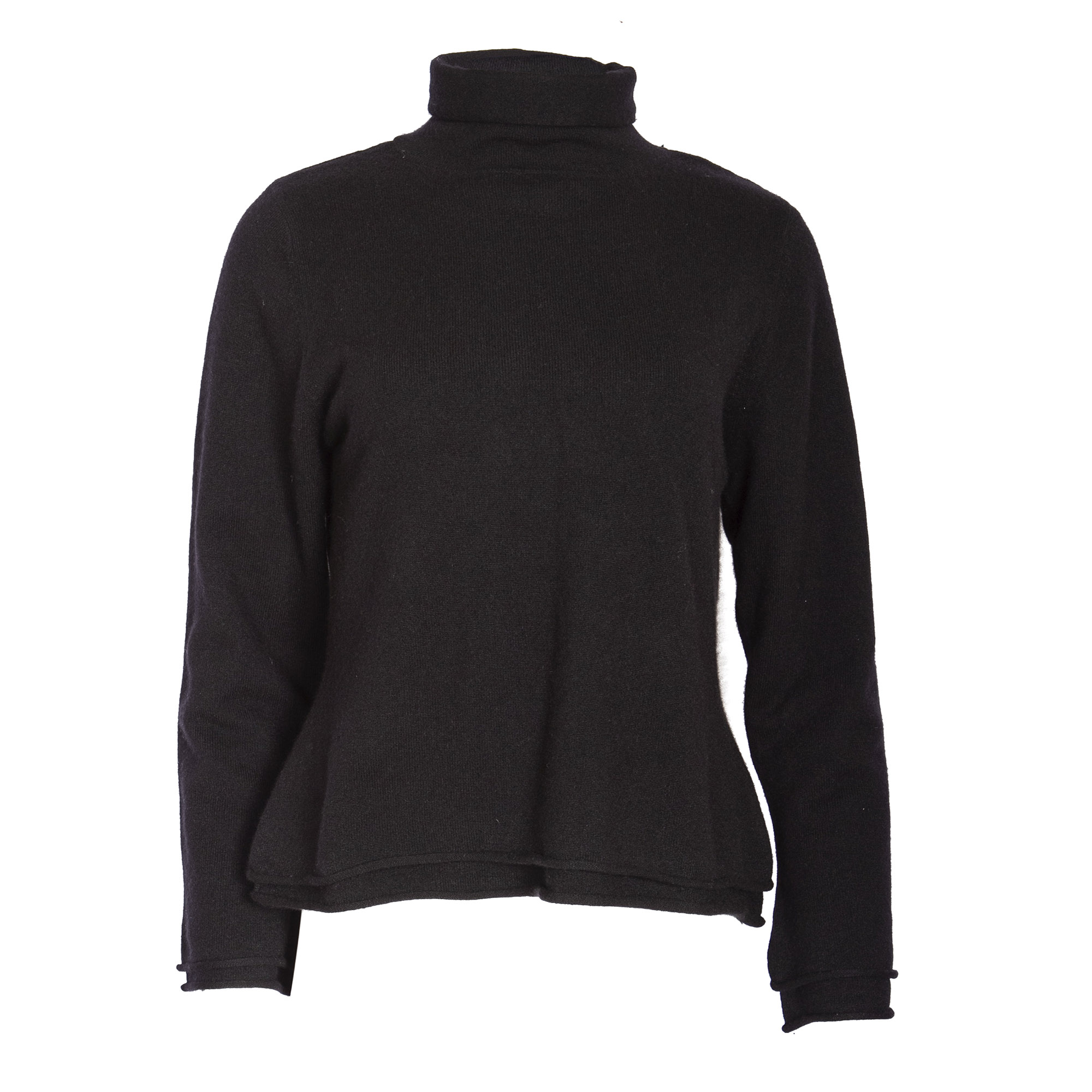 RAW 7 CSH-TN-BLK Marisol GERona By Raw7 Women's Double Layer Turtleneck Cashmere Sweater - Black
