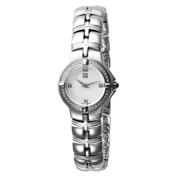 ESQ by Movado Ladies Diamond Muse Stainless Steel Mother of Pearl Dial,