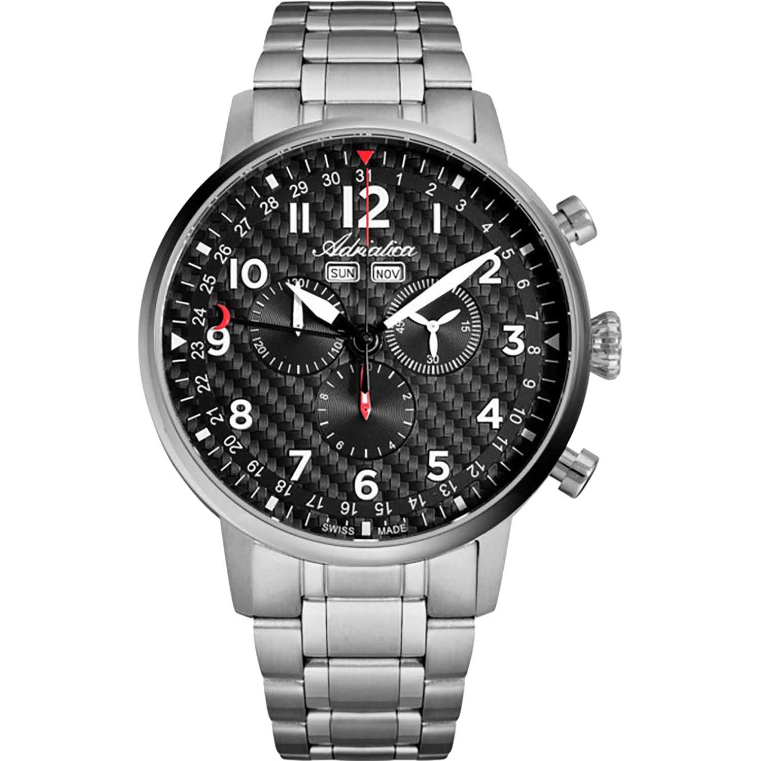 Adriatica A8308.5125CH Adriatica Airforce 8308 46mm Swiss Made  Stainless Steel Case  Blue Dial