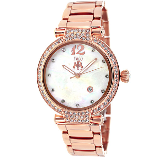 JV2218 Jivago Womens Bijoux Rose Gold Band White MOP Dial