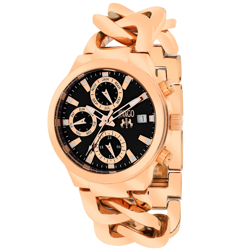 JV1243 Jivago Womens Levley Rose gold Band Black Dial